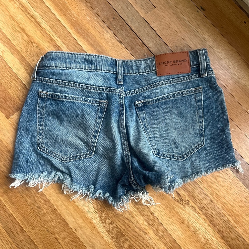 Lucky Brand Blue Jean Shorts Distressed Frayed Hem